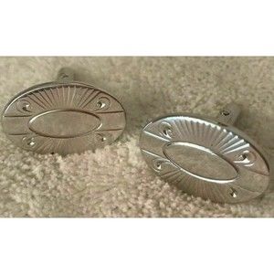SWANK Mens Cufflinks Silver Plated 1" Modern Textured Oval Jewelry Pair of 2